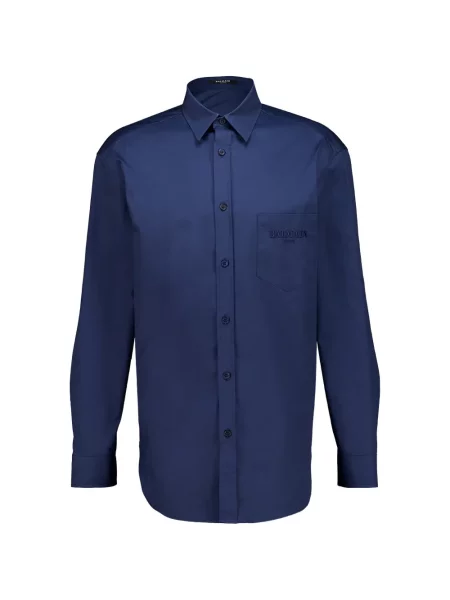 Cămașă Balmain cu broderie albastru