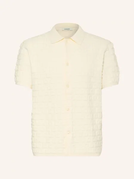 Sandro Koszula Z Krótkim Rękawem Comfort Fit beige beżowa