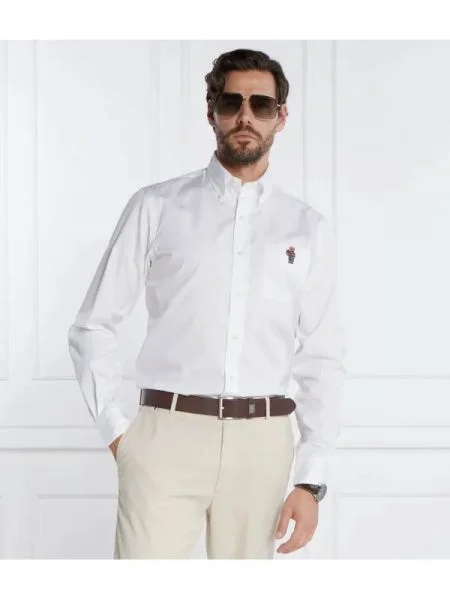 POLO RALPH LAUREN Cămașă CUHBDPKBRN | Custom fit alb