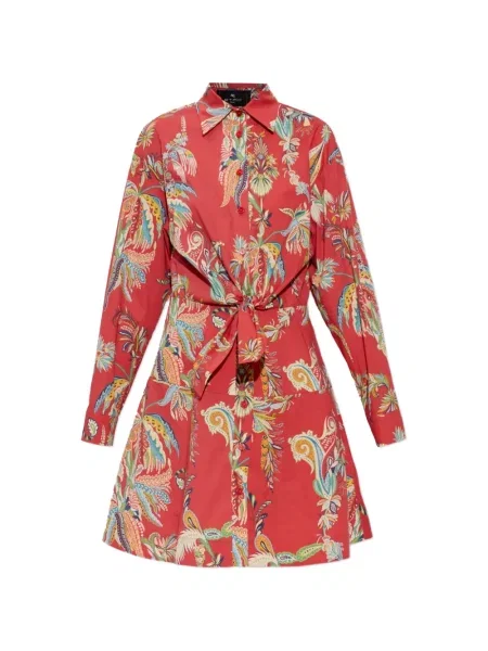 Rochie tip cămașă Etro cu imagine cu model paisley roșu