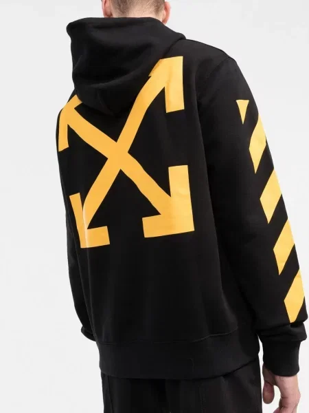 Mikina s kapucí Off-white s kapucí s potiskem bílá