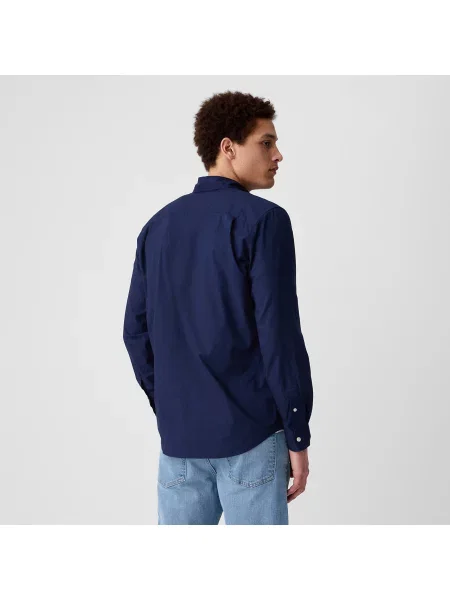 Риза GAP Slim-Fit Poplin Shirt Tapestry Navy M тъмносиньо
