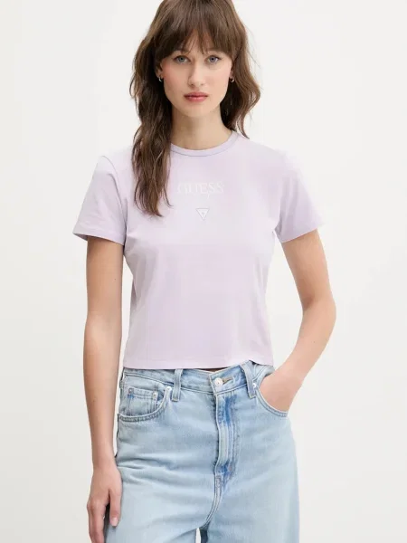 Тениска Guess Originals лилаво виолетово