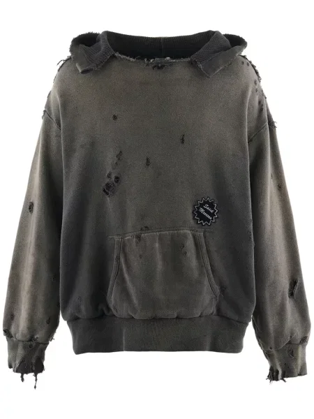 Суичър с качулка Saint Mxxxxxx с протрити краища сиво