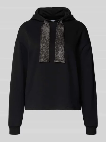 Bluza z kapturem o kroju regular fit z mieszanki bawełny model ‘CHILLI’ Pieces czarna