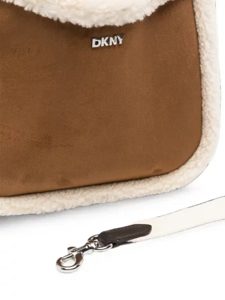 Báránybőr shopper táska Dkny autogrammal barna