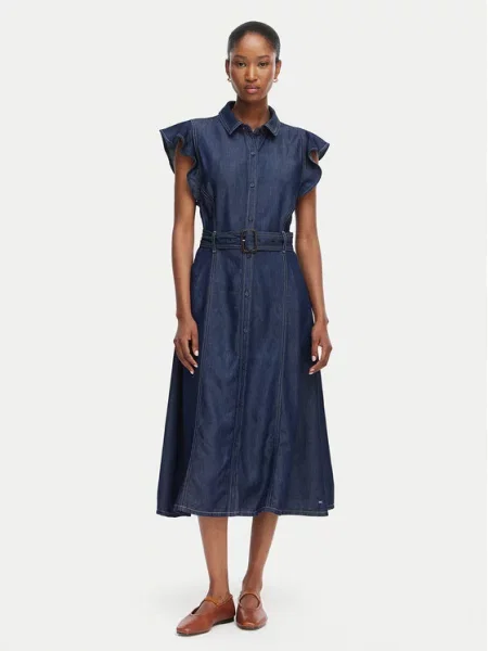 TOMMY HILFIGER Rochie tip bluză denim albastru