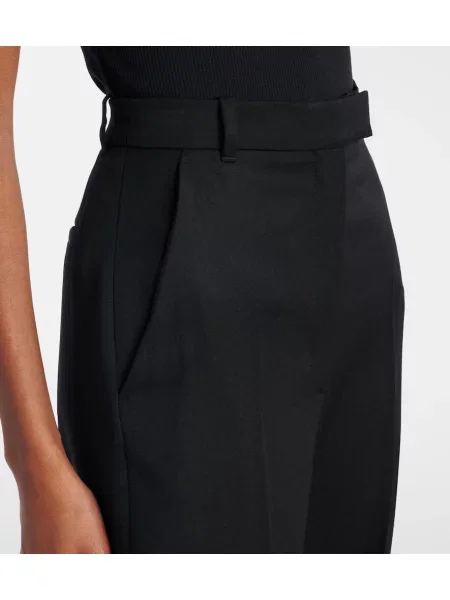 Pantaloni Mcqueen cu talie înaltă de lână negru