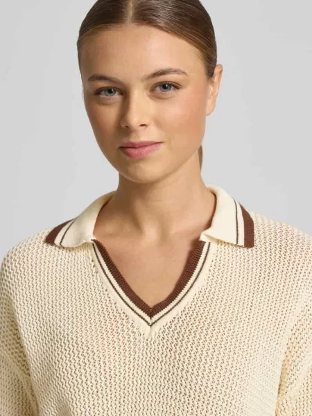 T-shirt o kroju regular fit z imitacji dzianiny model ‘Lembi’ Marella biała