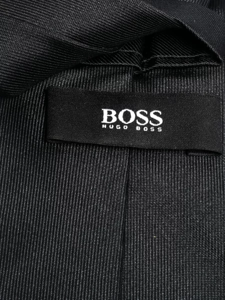 Cravată Boss cu dungi cu legături negru