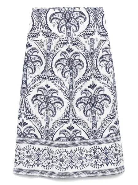 Maksi spódnica maxi Farm Rio w tropikalny nadruk niebieska