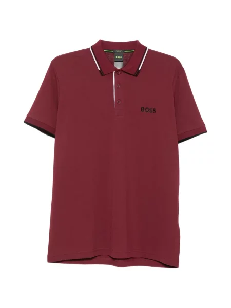 Tricou polo Boss cu broderie roșu