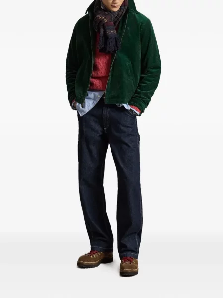 Pruhované polotričko Polo Ralph Lauren se síťovinou s výšivkou červené