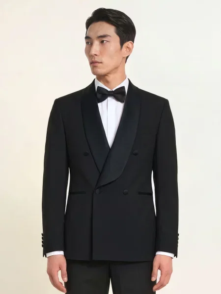 Wilvorst Smokingové Sako Slim Fit schwarz