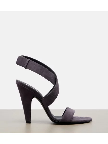 Sandale Alaïa din piele de căprioară gri