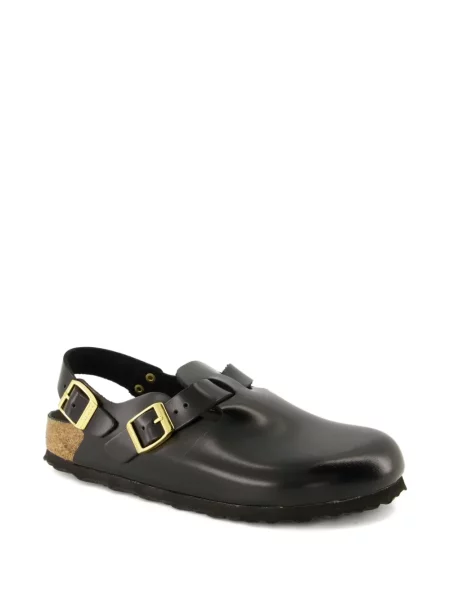 Papuci tip mules Birkenstock cu cataramă negru
