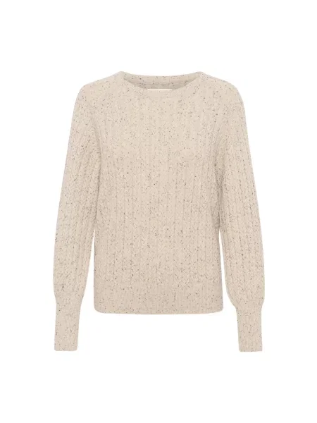 Dzianinowy sweter Part Two beżowy