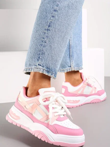 Sneakers cu Talpă Groasă și Sistem de Închidere cu Șiret Gros Iniestra roz