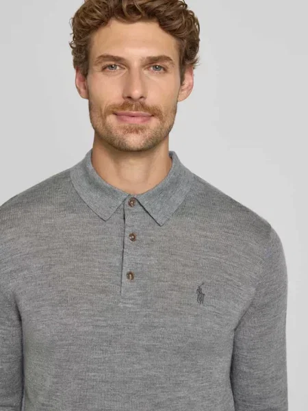 Koszulka Ralph Lauren z wełny merino szara