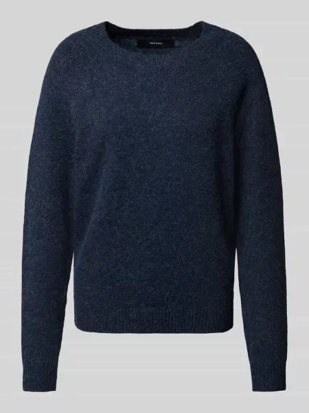 Sweter o kroju regular fit z prążkowanymi ściągaczami model ‘DOFFY’ Vero Moda granatowy