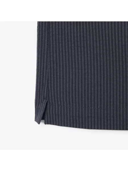 Lacoste Koszula Seersucker O Luźnym Kroju czarny