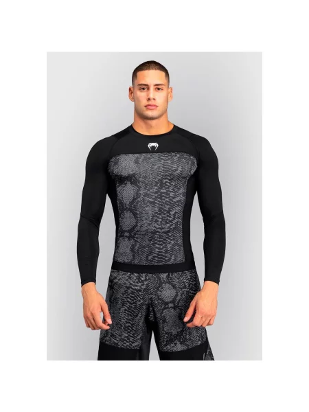 Koszulka Venum G-Fit Scales Rashguards długi rękaw czarno-szara M czarna