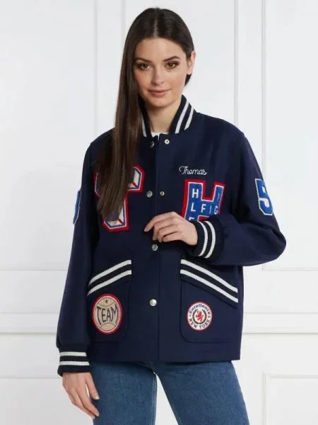 Tommy Hilfiger Bomber dzseki COLLEGIATE gyapjú hozzáadásával kék