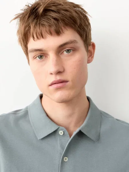 Koszulka polo z krótkim rękawem Teen XL MANGO TEEN niebieski