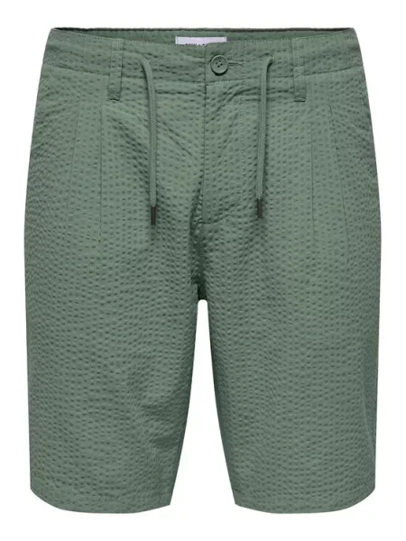 Only & Sons Шорти з тканини Leo зелений