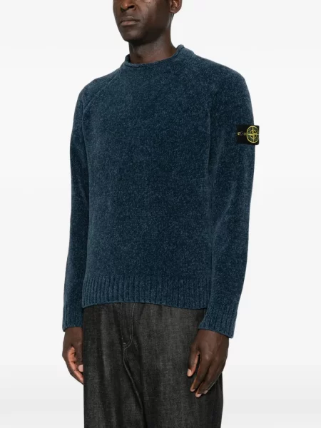 Пуловер Stone Island с кръгло деколте камъни синьо