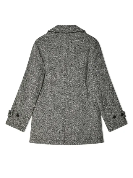 Palton Black Comme Des Garçons cu model herringbone negru