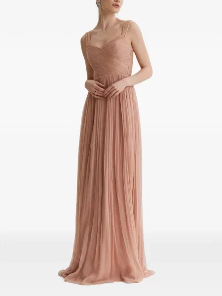 Rochie maxi Framboise de mătase roz