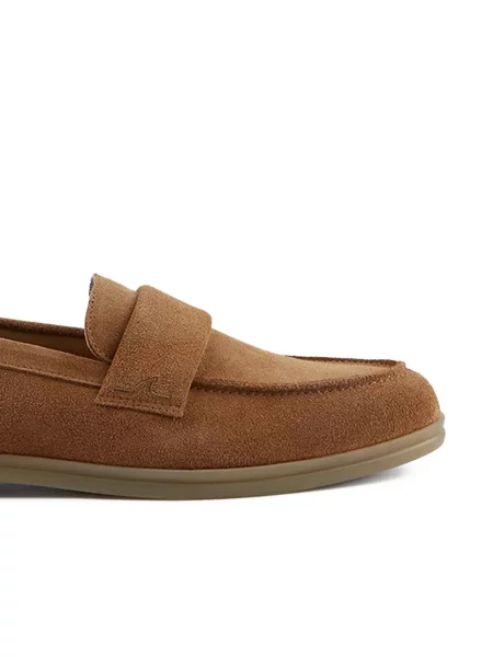 Pantofi loafer Paul & Shark din piele de căprioară maro