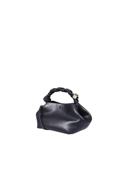 Torebka crossbody Ganni biznesowa z nadrukiem czarna