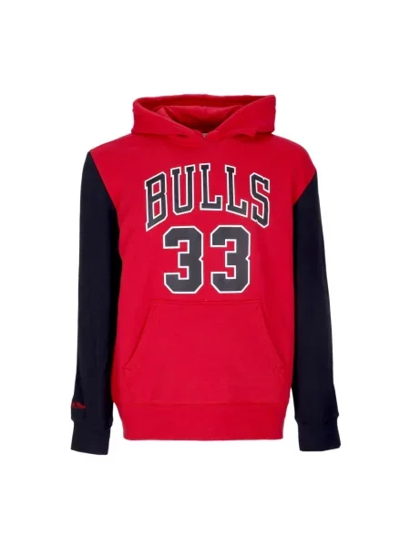 Bluza z kapturem Mitchell & Ness z kapturem polarowa czerwona