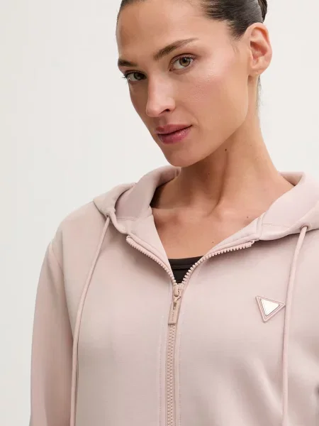 Суичър с цип Guess розово
