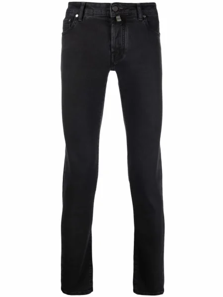 Pantaloni cu talie joasă Jacob Cohën cu talie joasă negru