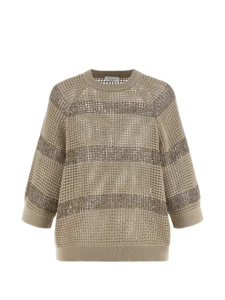 Pulover Brunello Cucinelli cu paiete cu dungi