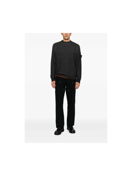Sweter Stone Island wełniany z kamieniami czarny