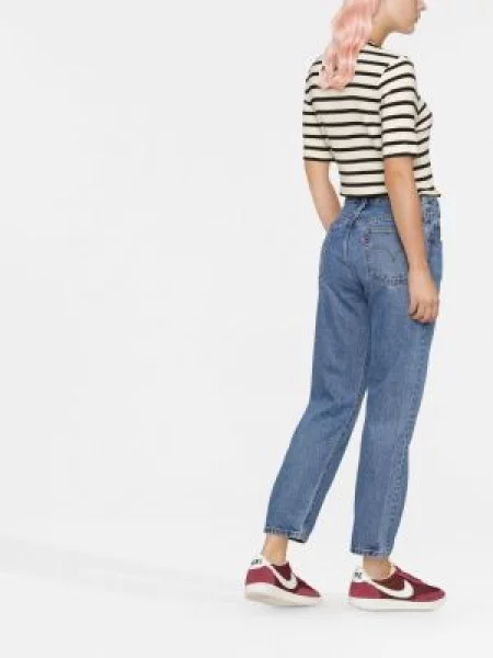 Zkrácené straight fit džíny Levi's 501 modré