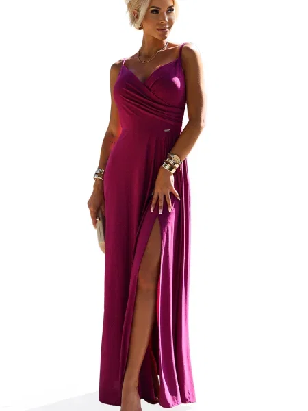 Długa sukienka maxi Numoco elegancka na ramiączkach