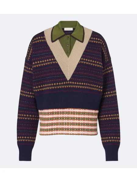 Tricou polo Dries Van Noten de lână