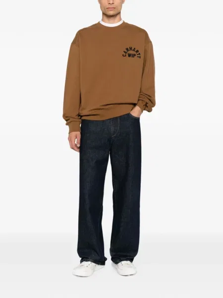 Džemperis Carhartt Wip apvaliu kaklu ruda