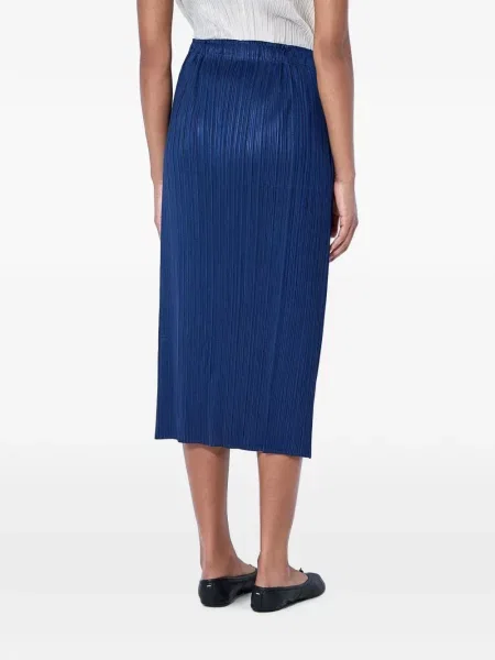 Fustă midi Pleats Please Issey Miyake albastru