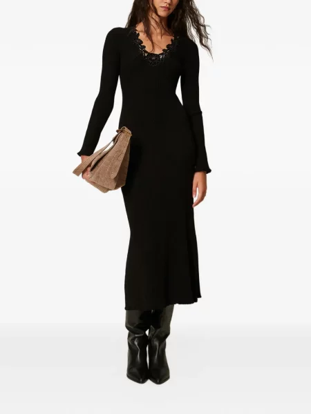 Lung rochie Twinset tricotate negru
