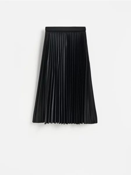 Reserved Fustă maxi plisată negru