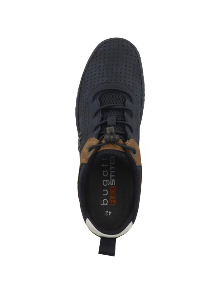 Bugatti Pantofi cu șireturi sport închis / ombră / alb albastru