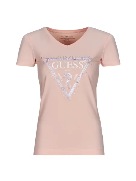 Guess T-shirt Bež Regular Fit bijela