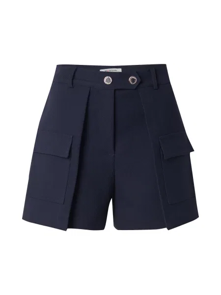 Morgan pantaloni scurți SHONAU bleumarin uni high waist SHONAU albastru