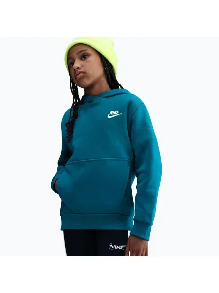 Gyerek pulóver Nike Sportswear Club Fleece green abyss/white. Méret: fehér